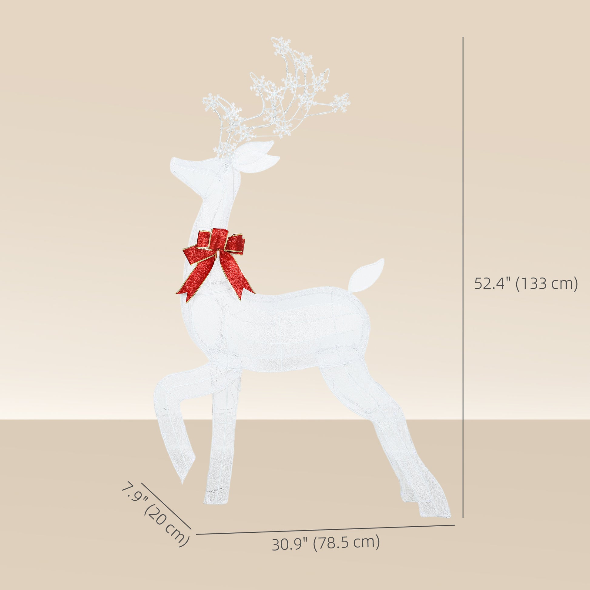 4.3ft Lighted Christmas Reindeer - RGB & Warm White LED-Home Furnishings > Holiday & Seasonal > Christmas Decorations-DECOROLALA