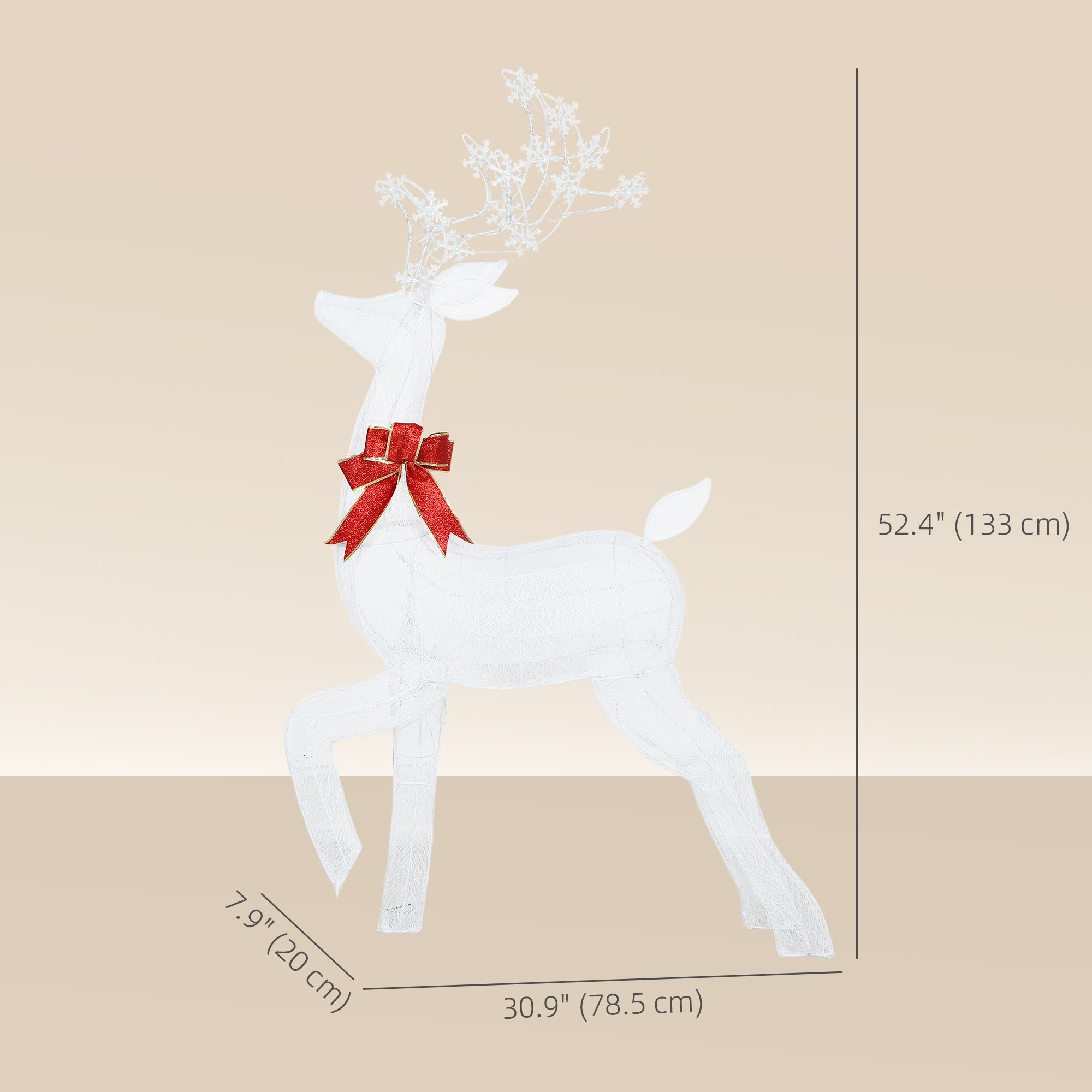 4.3ft Lighted Christmas Reindeer - RGB & Warm White LED-Home Furnishings > Holiday & Seasonal > Christmas Decorations-DECOROLALA