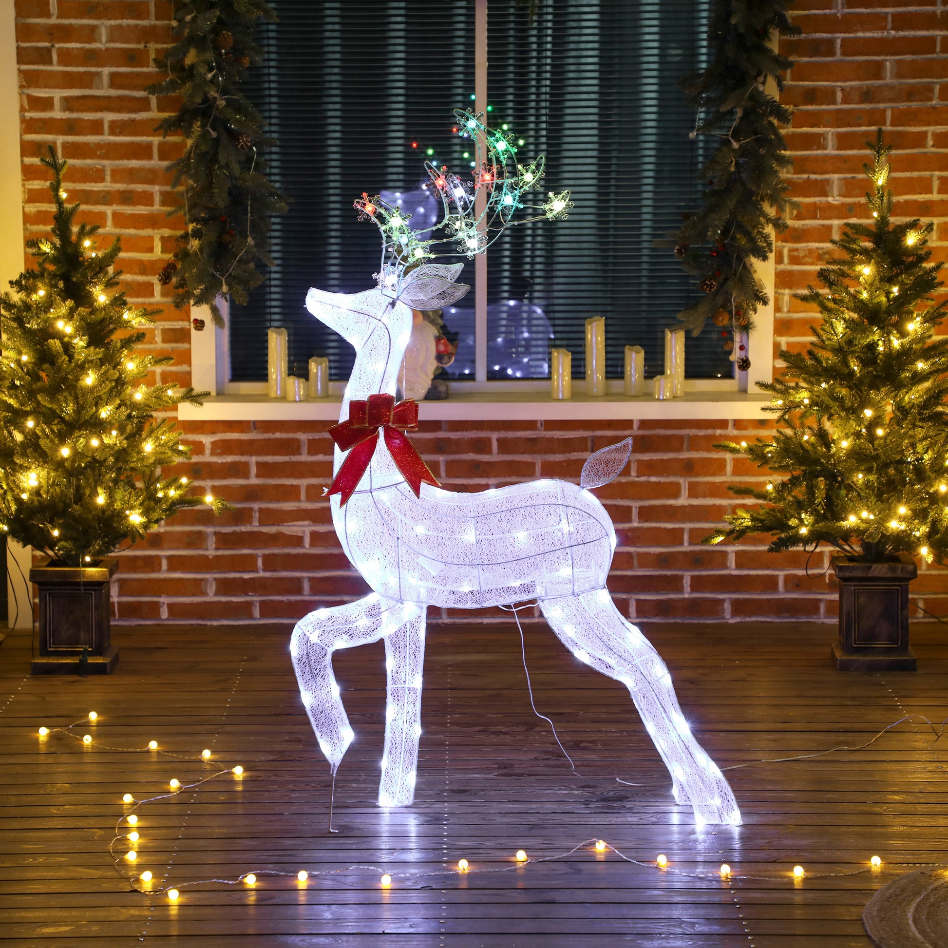 4.3ft Lighted Christmas Reindeer - RGB & Warm White LED-Home Furnishings > Holiday & Seasonal > Christmas Decorations-DECOROLALA