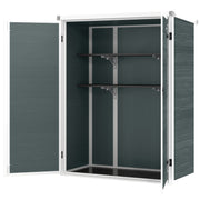 4.4' x 2.3' Plastic Outdoor Storage Shed - Grey-Patio & Garden > Lawn & Garden > Sheds-DECOROLALA