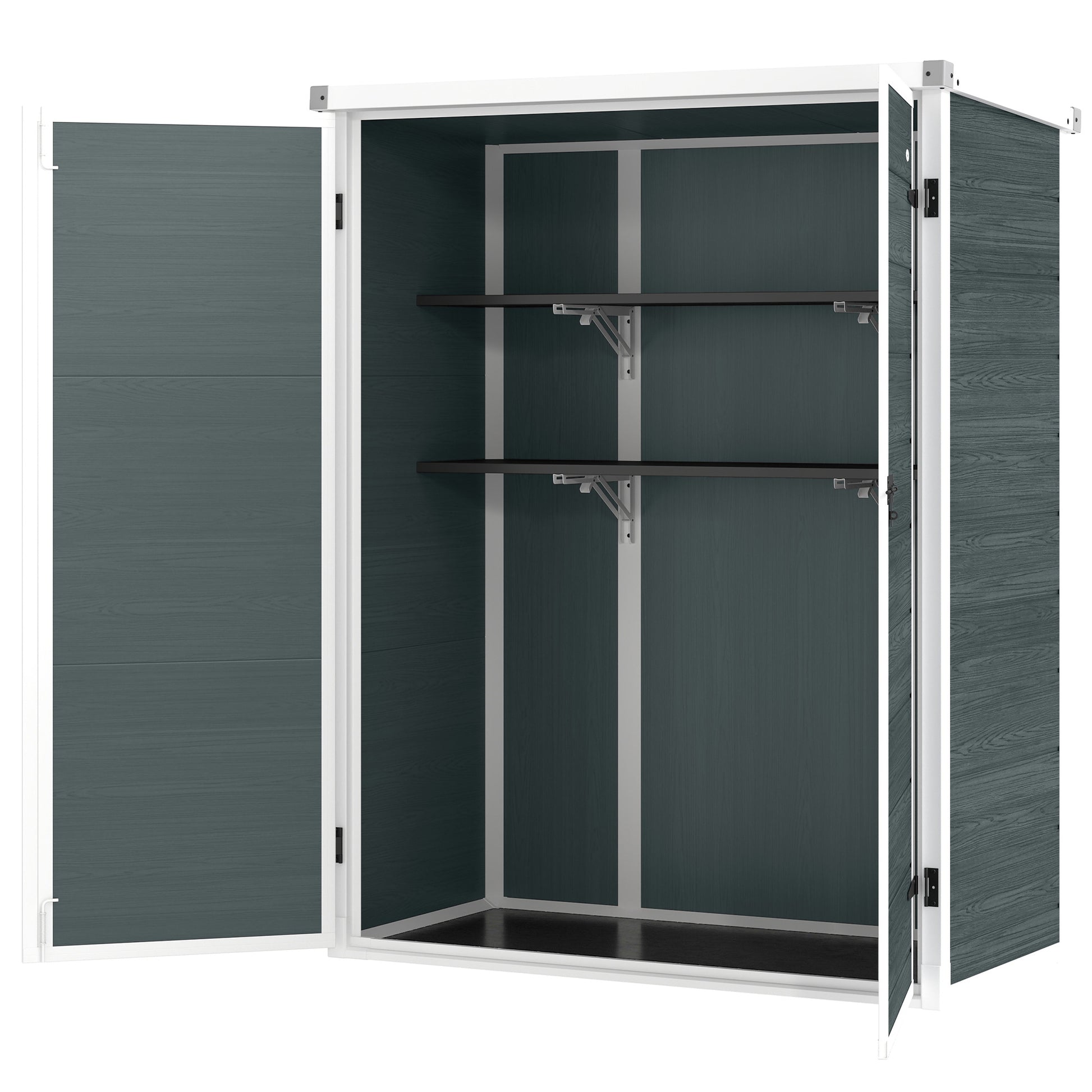 4.4' x 2.3' Plastic Outdoor Storage Shed - Grey-Patio & Garden > Lawn & Garden > Sheds-DECOROLALA