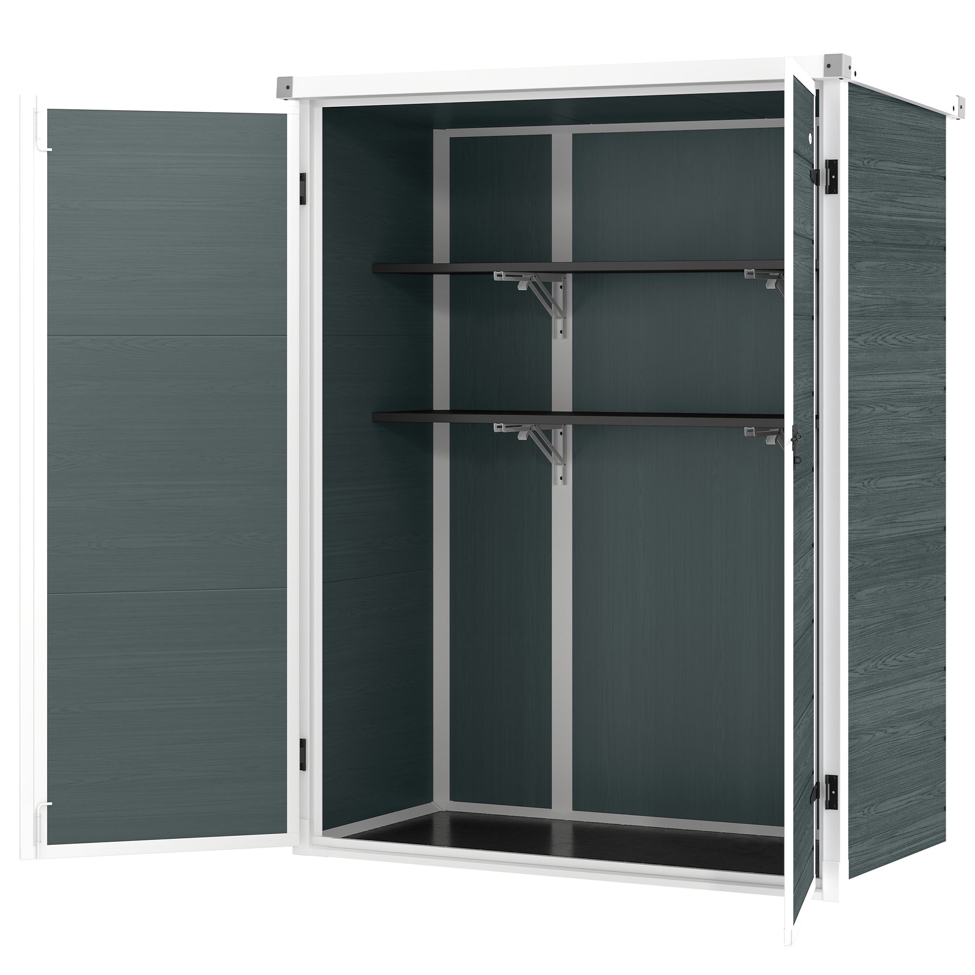 4.4' x 2.3' Plastic Outdoor Storage Shed - Grey-Patio & Garden > Lawn & Garden > Sheds-DECOROLALA