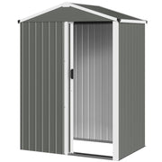 4.5 x 3ft Metal Outdoor Storage Shed - Light Grey-Patio & Garden > Lawn & Garden > Sheds-DECOROLALA