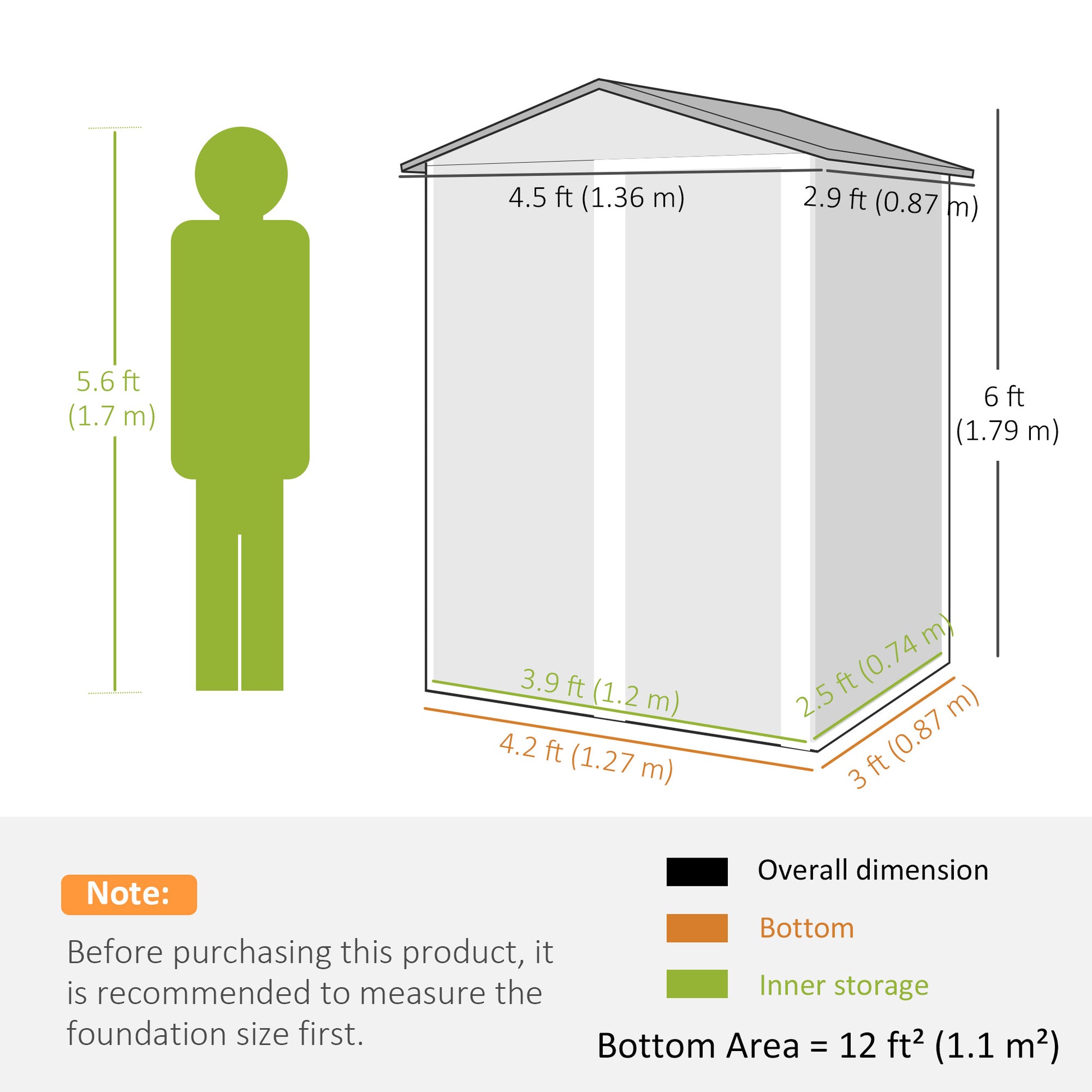 4.5 x 3ft Outdoor Metal Storage Shed - Wood Grain-Patio & Garden > Lawn & Garden > Sheds-DECOROLALA