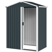 4.5 x 3ft Outdoor Storage Shed - Dark Grey Metal Garden Shed-Patio & Garden > Lawn & Garden > Sheds-DECOROLALA