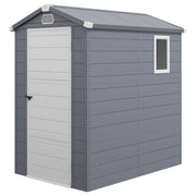 4.5' x 6' Plastic Garden Storage Shed - Light Grey-Patio & Garden > Lawn & Garden > Sheds-DECOROLALA