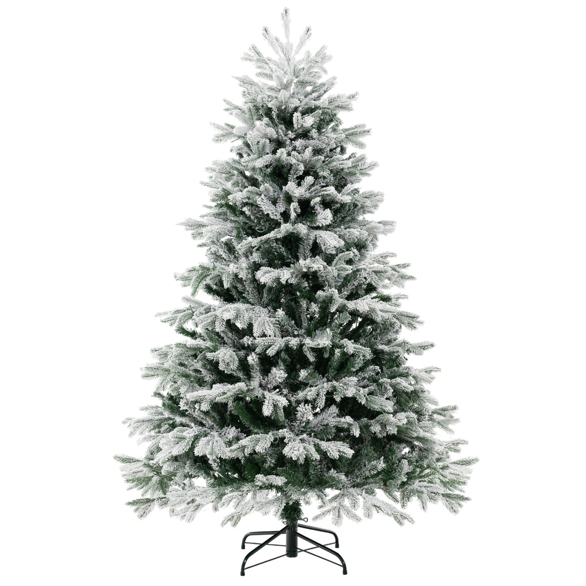 4.5/6/7 FT Artificial Pre-Lit Christmas Tree Hinged Xmas Tree with Warm White LED lights-6 ft-Christmas Trees-DECOROLALA