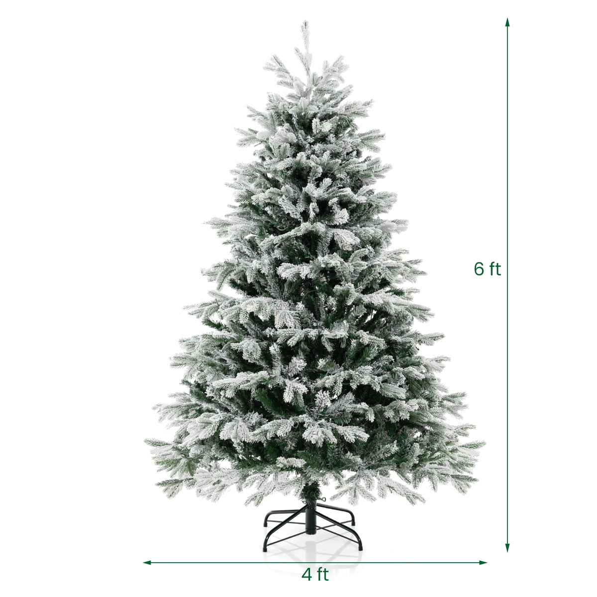 4.5/6/7 FT Artificial Pre-Lit Christmas Tree Hinged Xmas Tree with Warm White LED lights-6 ft-Christmas Trees-DECOROLALA