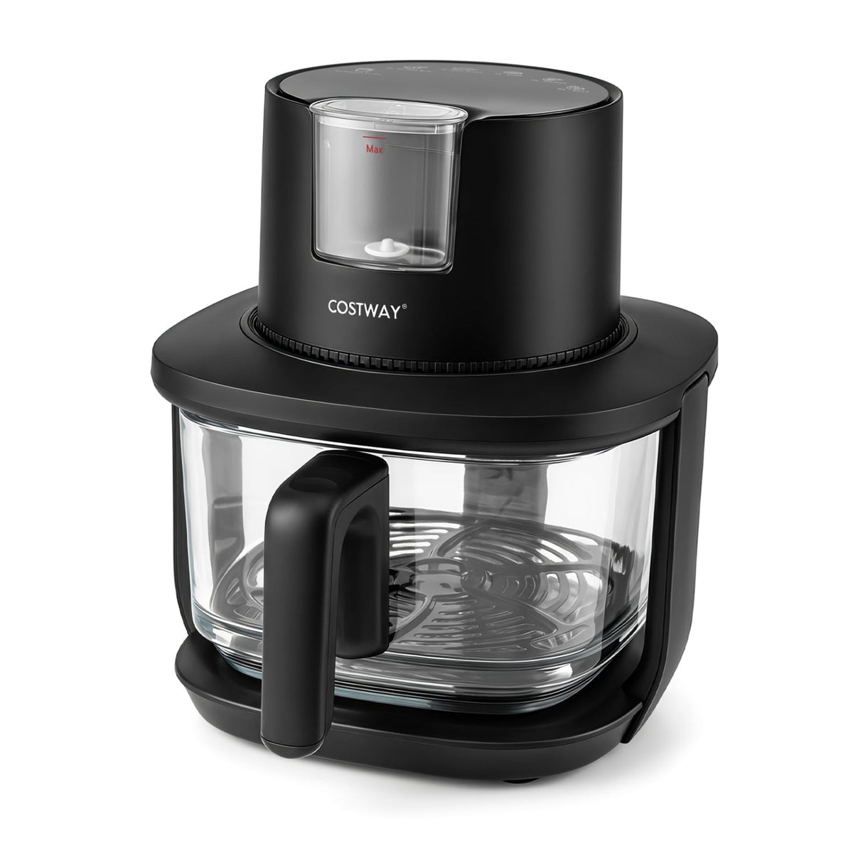 4.5L Glass Air Fryer with Steam Frying Mode-Black-Air Fryers-DECOROLALA