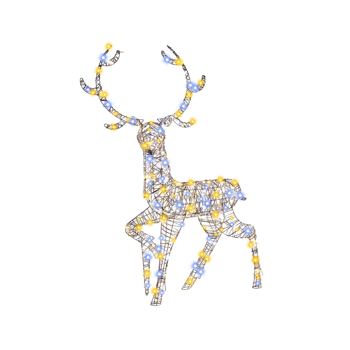 4.6 Feet Pre-Lit Christmas Reindeer with 170 Cold and Warm LED Lights-Christmas Decorations & Accessories-DECOROLALA