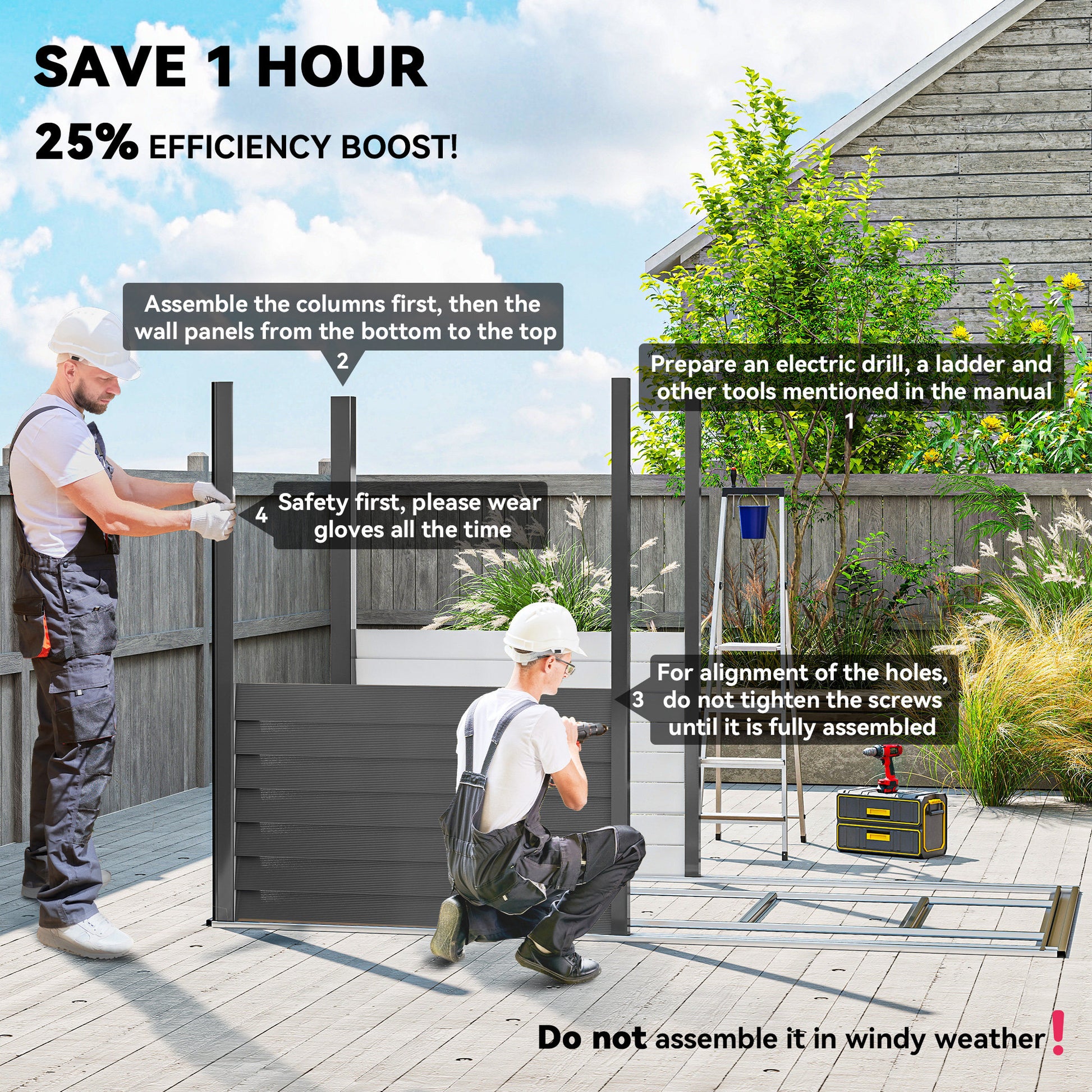 4.6' x 9' Steel Outdoor Lean-to Storage Shed - Dark Grey-Patio & Garden > Lawn & Garden > Sheds-DECOROLALA