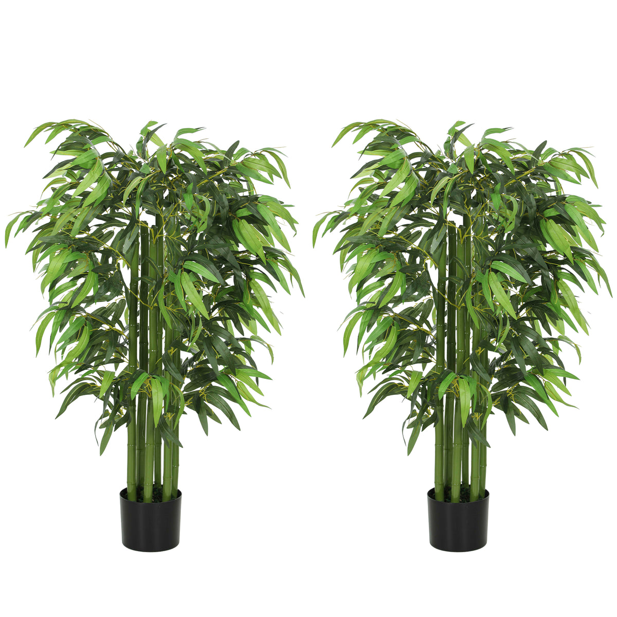 4.6FT Artificial Bamboo Tree Set of 2, Decorative Faux Plant in Nursery Pot, Faux Tree for Home Indoor Decor-Artificial Trees-DECOROLALA