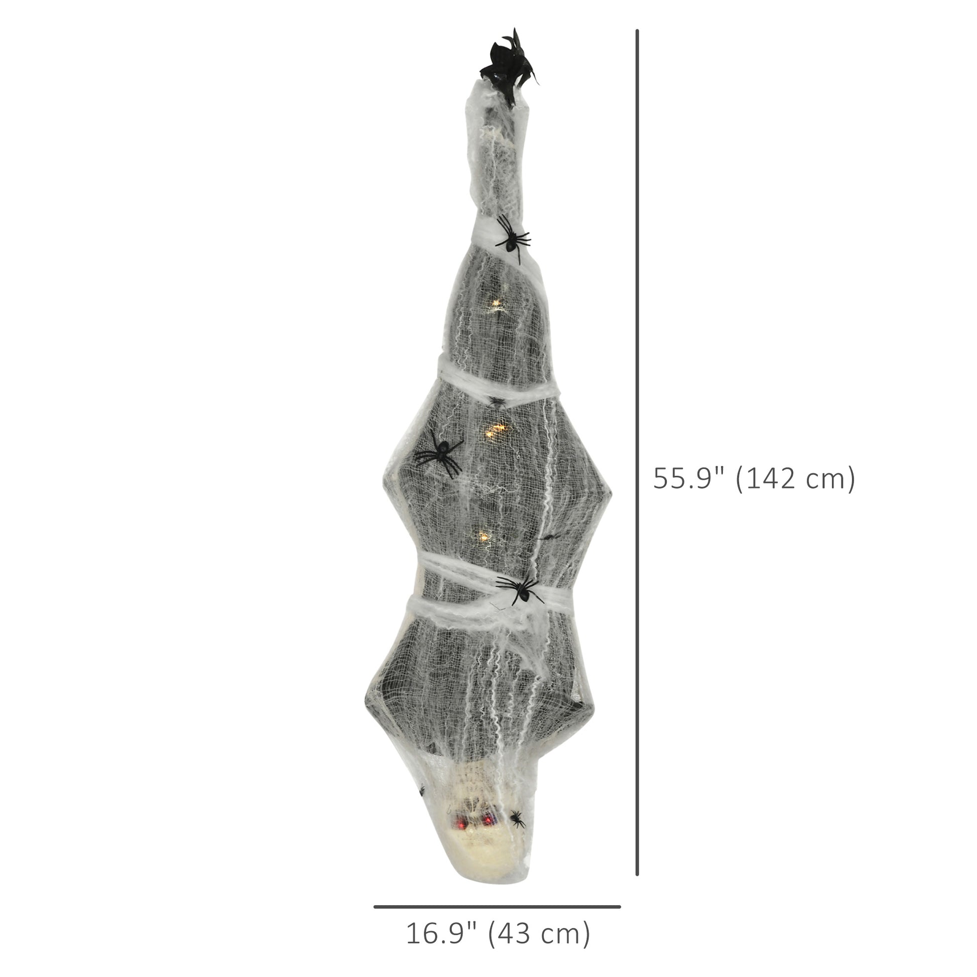 4.7ft Animated Hanging Mummy Halloween Decoration - Grey-Home Furnishings > Holiday & Seasonal > Halloween Decorations-DECOROLALA