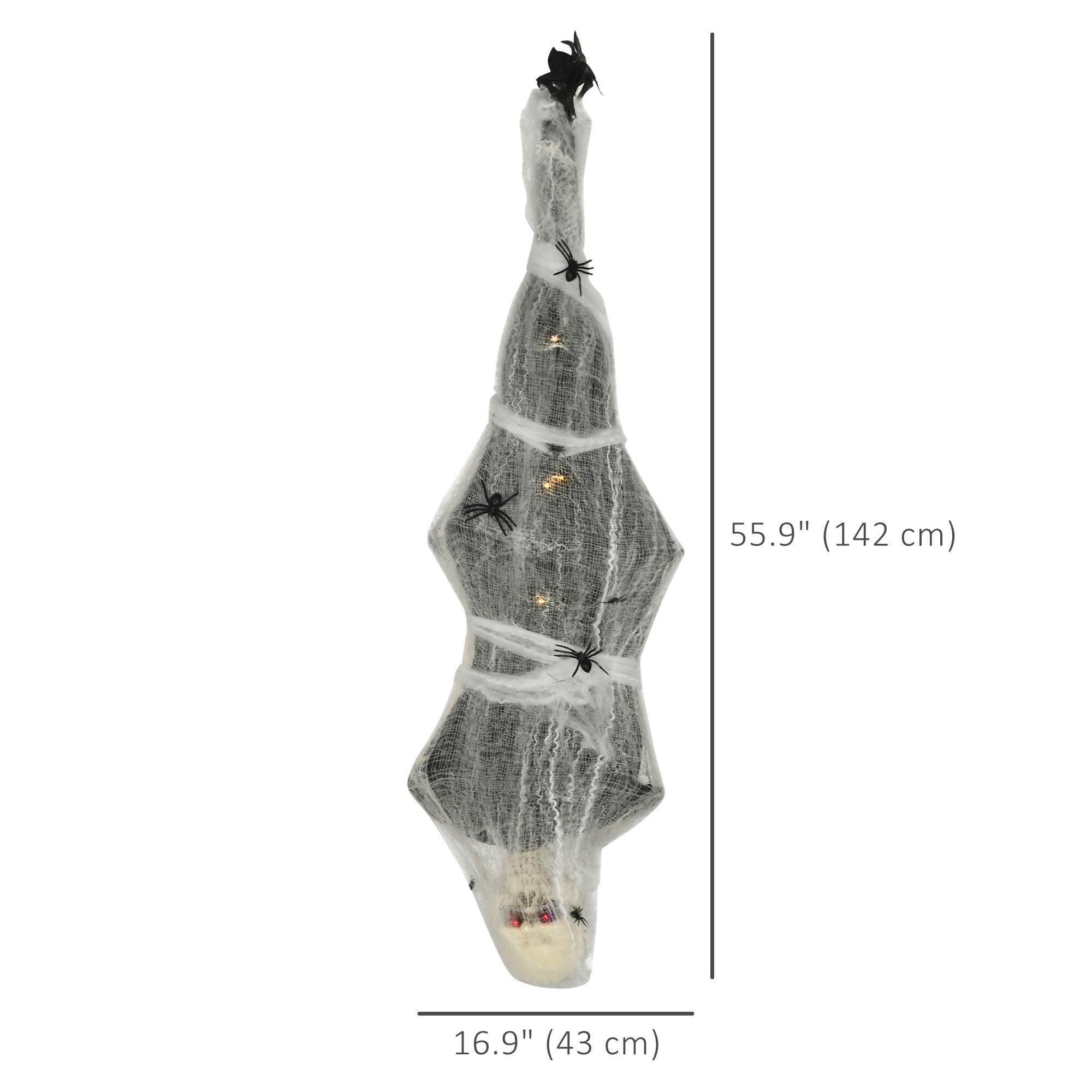 4.7ft Animated Hanging Mummy Halloween Decoration - Grey-Home Furnishings > Holiday & Seasonal > Halloween Decorations-DECOROLALA