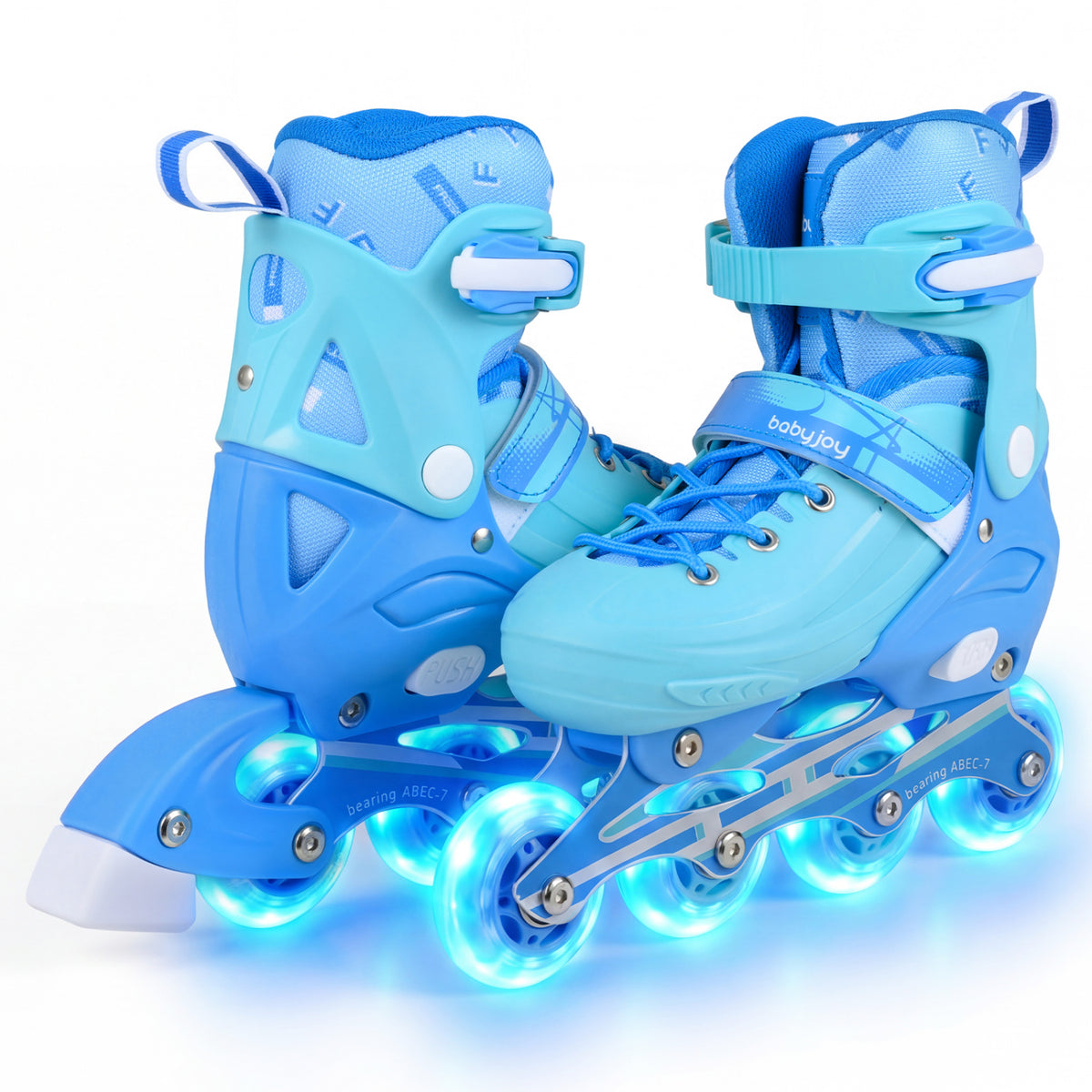 Adjustable Light-Up Inline Skates for Kids - Sizes 13.5C-3