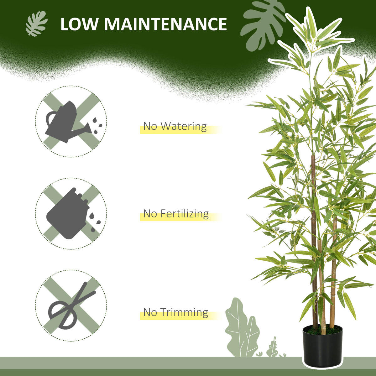 4ft Artificial Tree, Indoor Fake Bamboo with Pot, for Home Office Living Room Decor-Artificial Trees-DECOROLALA