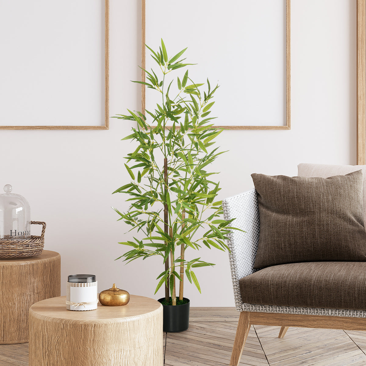 4ft Artificial Tree, Indoor Fake Bamboo with Pot, for Home Office Living Room Decor-Artificial Trees-DECOROLALA