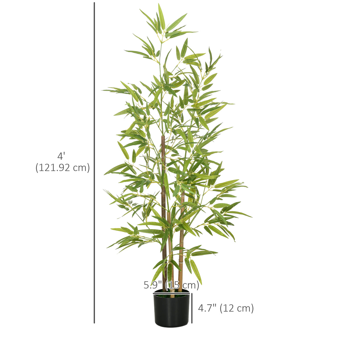 4ft Artificial Tree, Indoor Fake Bamboo with Pot, for Home Office Living Room Decor-Artificial Trees-DECOROLALA