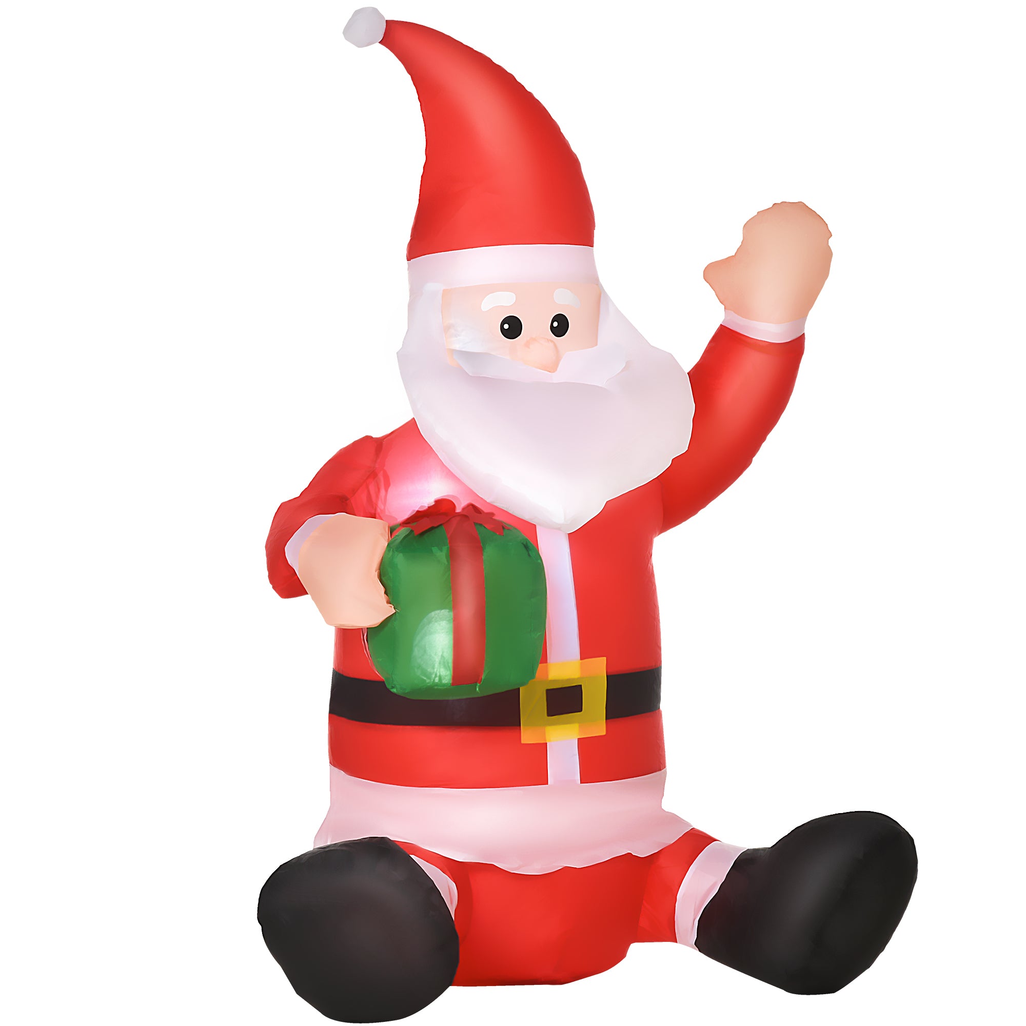 4ft Outdoor Inflatable Santa Claus with LED Lights-Home Furnishings > Holiday & Seasonal > Christmas Decorations > Christmas Inflatables-DECOROLALA