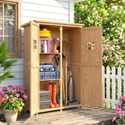 4x1.5ft Wooden Garden Storage Shed - Nature Wood-Patio & Garden > Lawn & Garden > Sheds > Outdoor Storage Cabinet-DECOROLALA