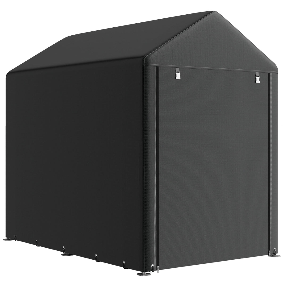 4x6ft Portable Outdoor Storage Shed Tent - Black-Patio & Garden > Lawn & Garden > Sheds > Portable Shed-DECOROLALA