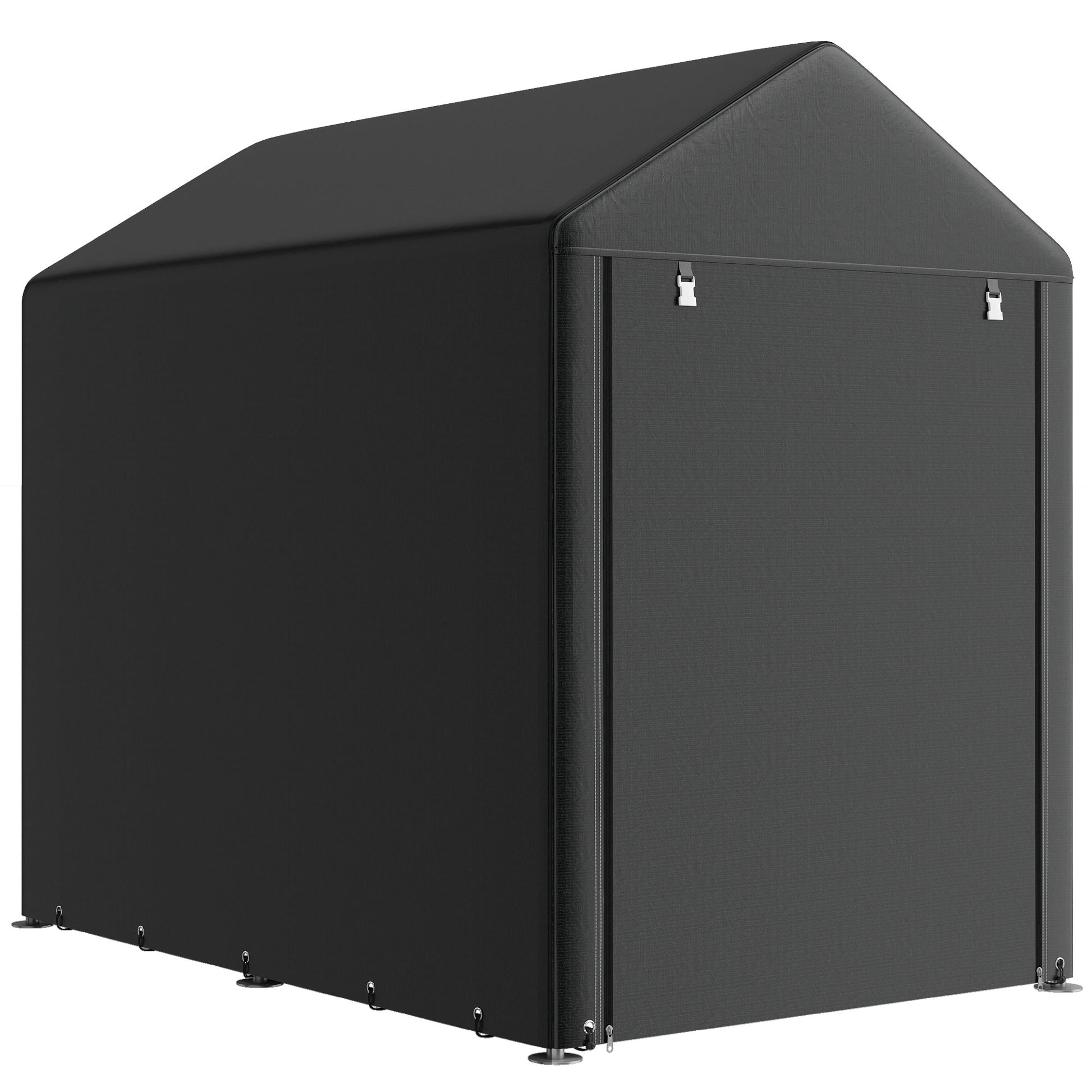 4x6ft Portable Outdoor Storage Shed Tent - Black-Patio & Garden > Lawn & Garden > Sheds > Portable Shed-DECOROLALA
