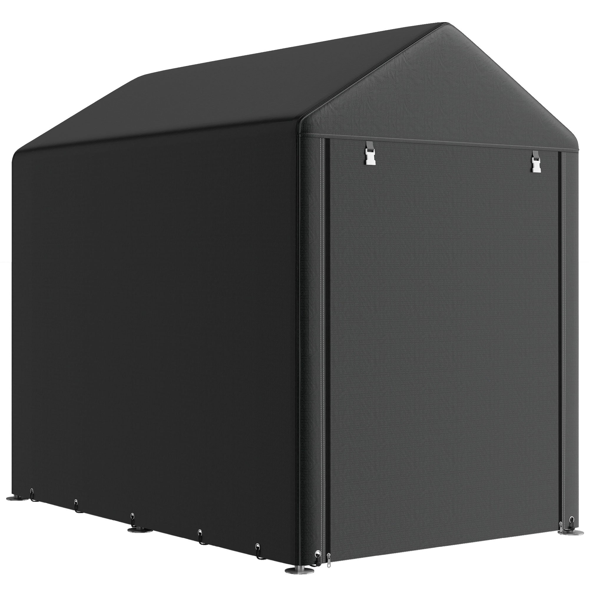 4x6ft Portable Outdoor Storage Shed Tent - Black-Patio & Garden > Lawn & Garden > Sheds > Portable Shed-DECOROLALA