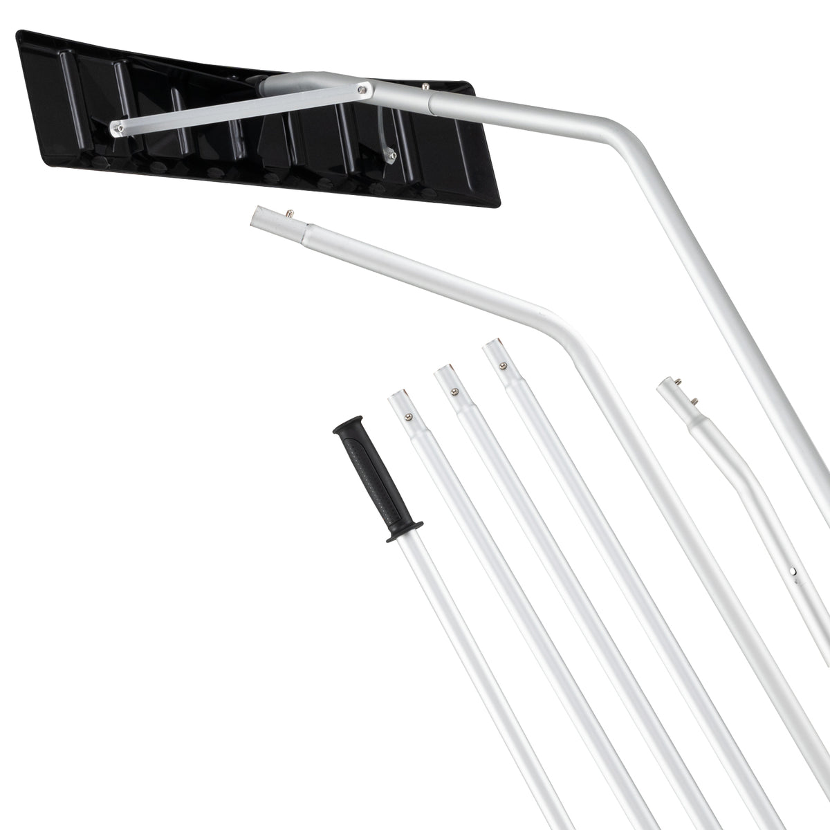5-19 Feet Extendable Aluminum Snow Removal Tool with 6-section Tubes-Snow Removal-DECOROLALA