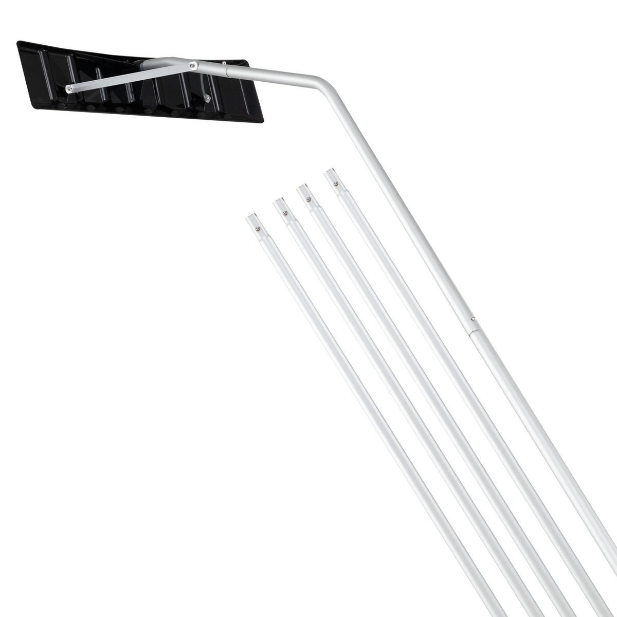 5-19 Feet Extendable Aluminum Snow Removal Tool with 6-section Tubes-Snow Removal-DECOROLALA