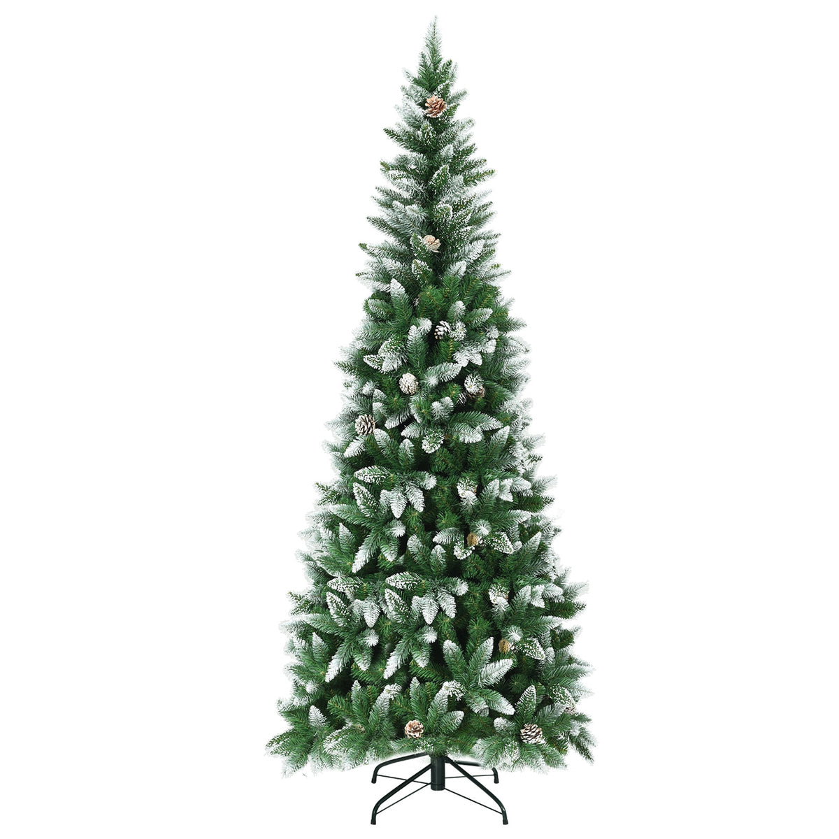 5 / 6 / 7.5 Feet Artificial Pencil Christmas Tree with Pine Cones-Christmas Trees-DECOROLALA