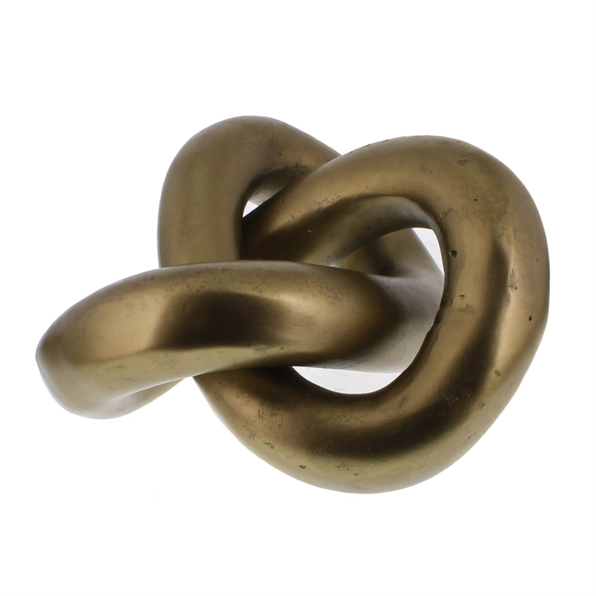 5" Brass Gold Metal Knot Sculpture-Sculptures-DECOROLALA