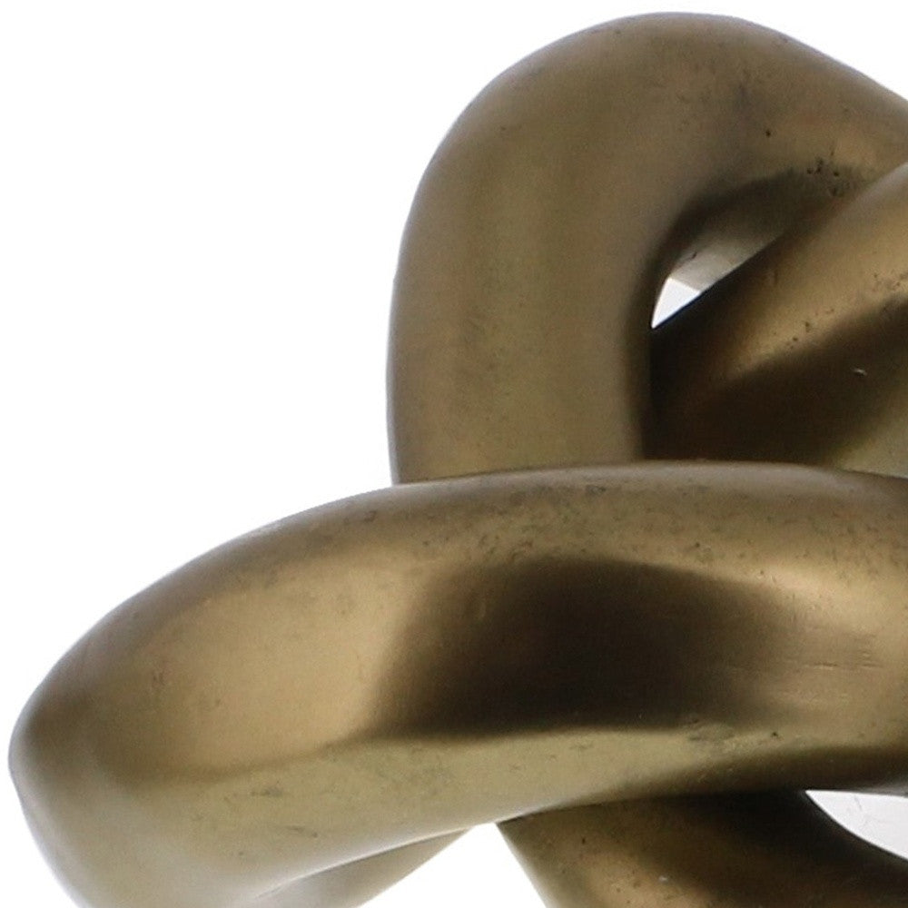 5" Brass Gold Metal Knot Sculpture-Sculptures-DECOROLALA