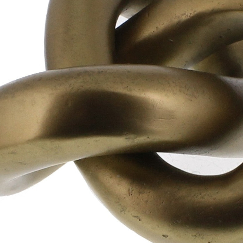 5" Brass Gold Metal Knot Sculpture-Sculptures-DECOROLALA