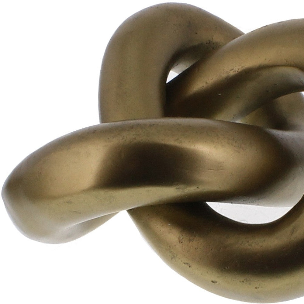 5" Brass Gold Metal Knot Sculpture-Sculptures-DECOROLALA