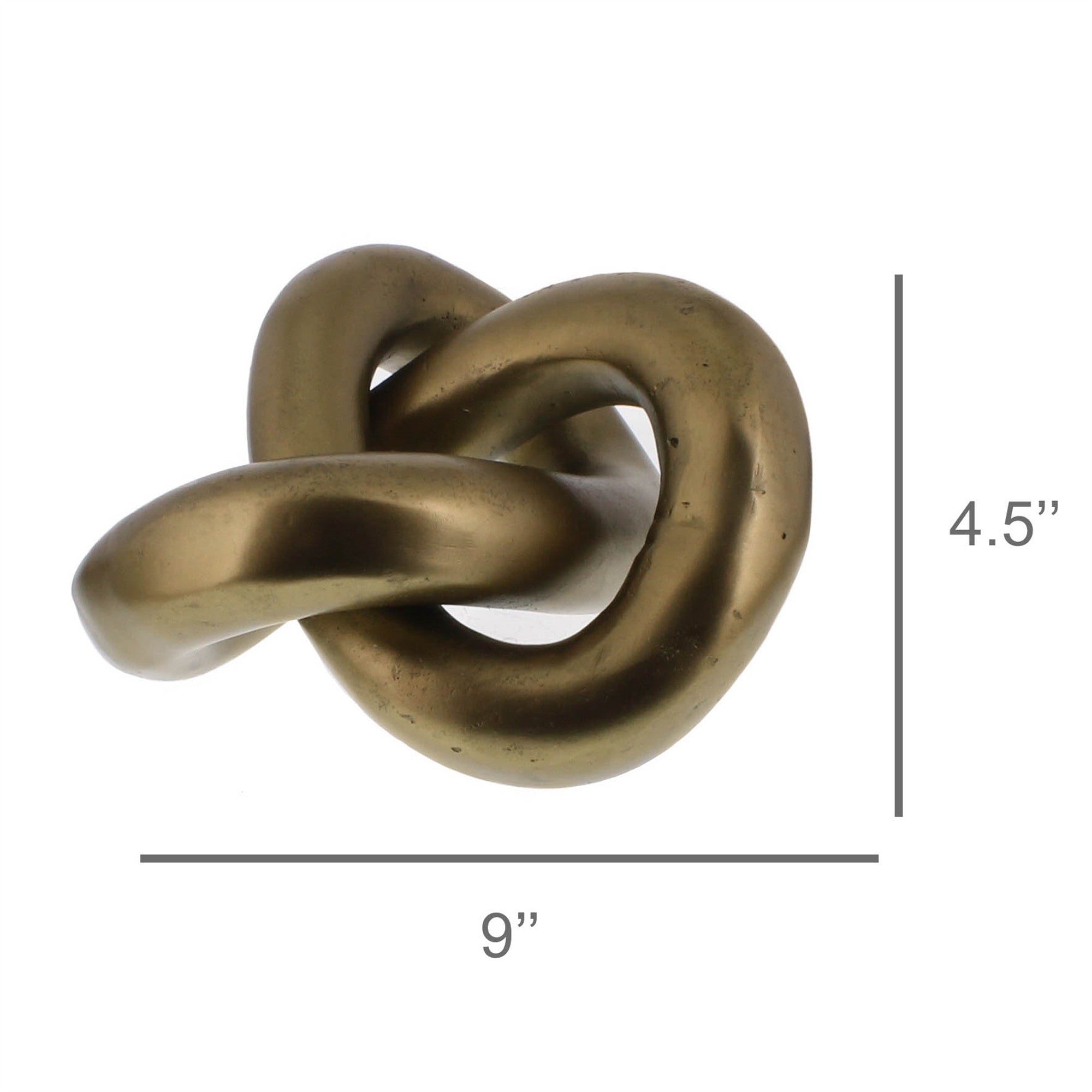 5" Brass Gold Metal Knot Sculpture-Sculptures-DECOROLALA