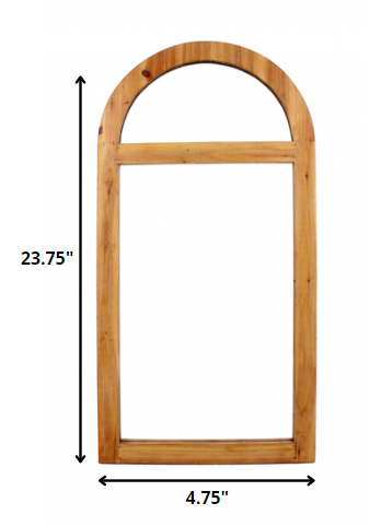 5" Brown Arch Wood Framed Accent Mirror-Mirrors-DECOROLALA