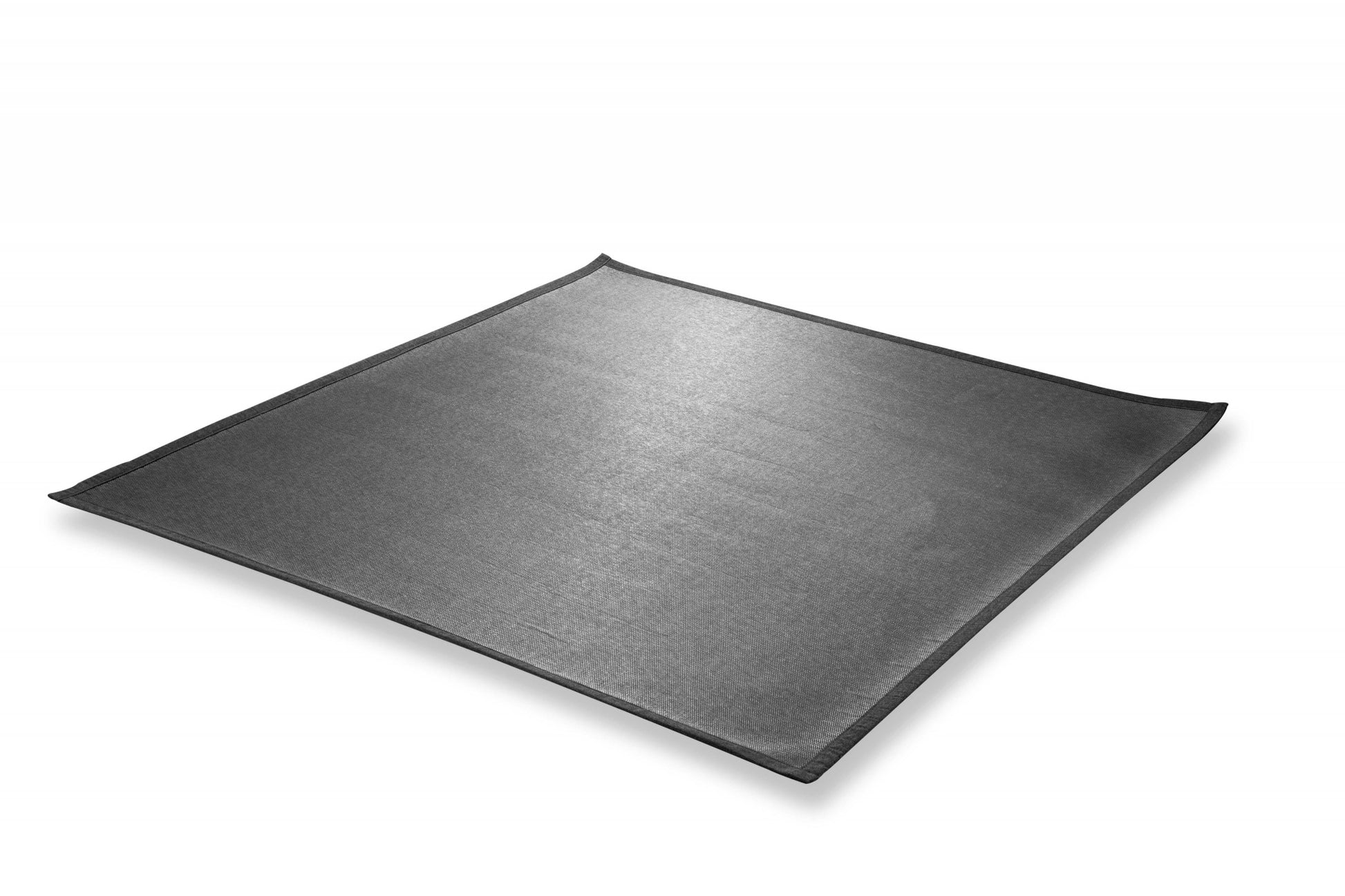 5' Charcoal Square Indoor Outdoor Area Rug-Outdoor Rugs-DECOROLALA