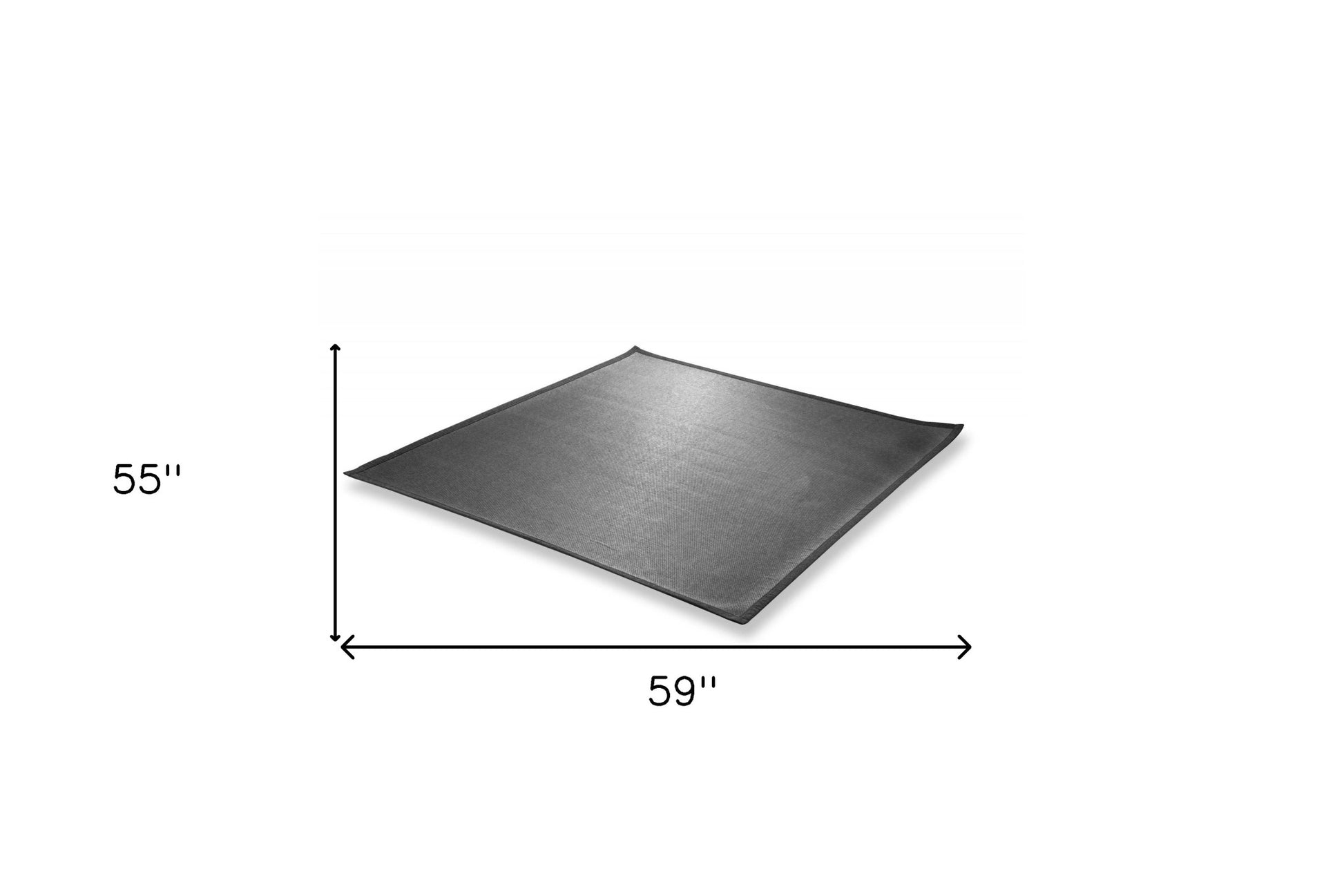 5' Charcoal Square Indoor Outdoor Area Rug-Outdoor Rugs-DECOROLALA