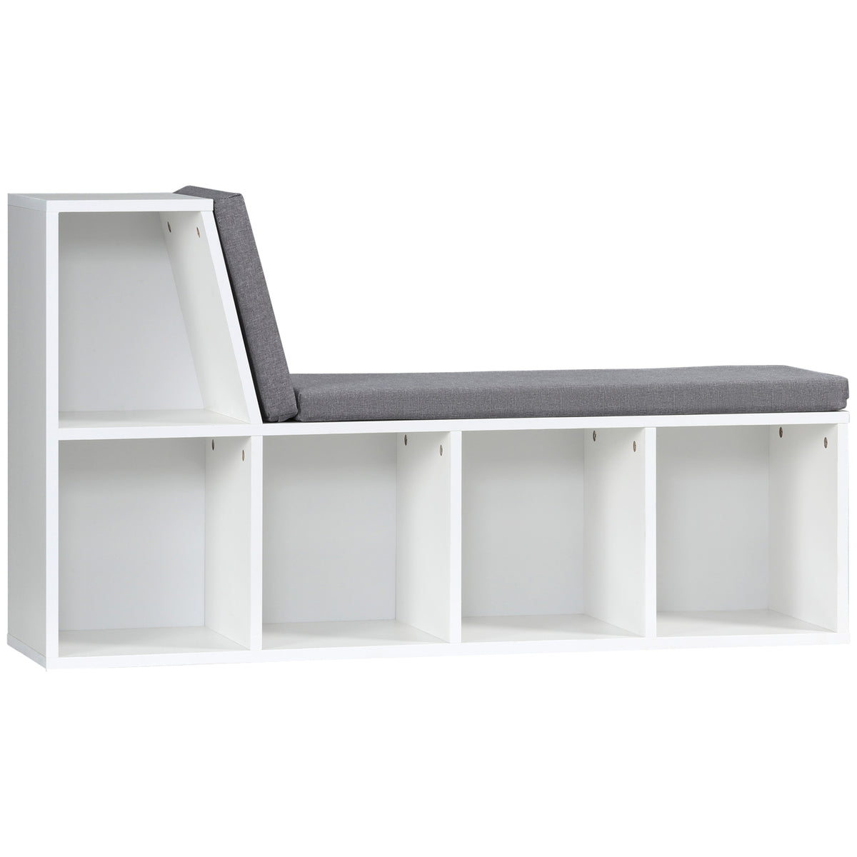 5-Cube Bookcase with Reading Nook Bench - Grey-Home Furnishings > Storage & Organization > Bookshelves & Bookcases > Small Bookshelves-DECOROLALA