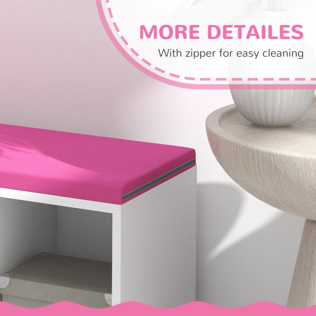 5-Cube Bookcase with Reading Nook Bench - Pink-Home Furnishings > Storage & Organization > Bookshelves & Bookcases > Small Bookshelves-DECOROLALA