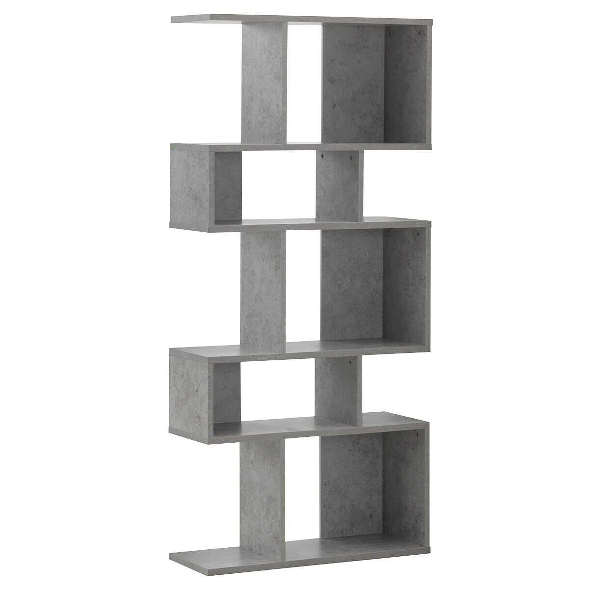 5 Cubes Ladder Shelf Corner Bookshelf Display Rack Bookcase-Gray-Bookcases-DECOROLALA