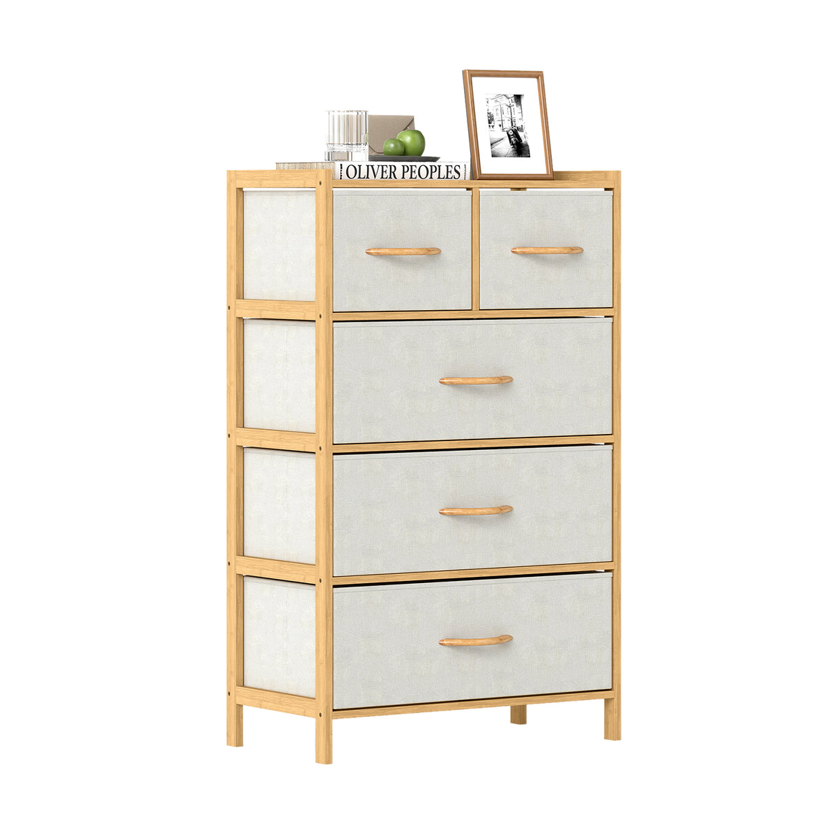5-Drawer Bamboo Dresser Natural (min order qty 2)-Dressers & Chests-DECOROLALA