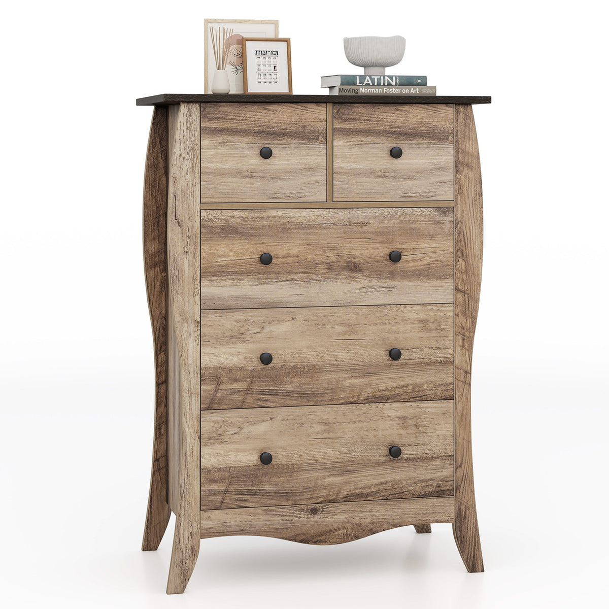5-Drawer Dresser - Brown (min order qty 2)-Dressers & Chests-DECOROLALA