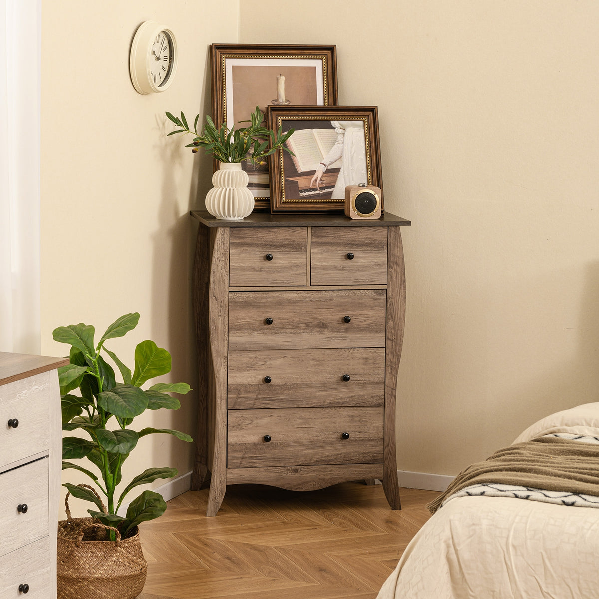 5-Drawer Dresser - Brown (min order qty 2)-Dressers & Chests-DECOROLALA