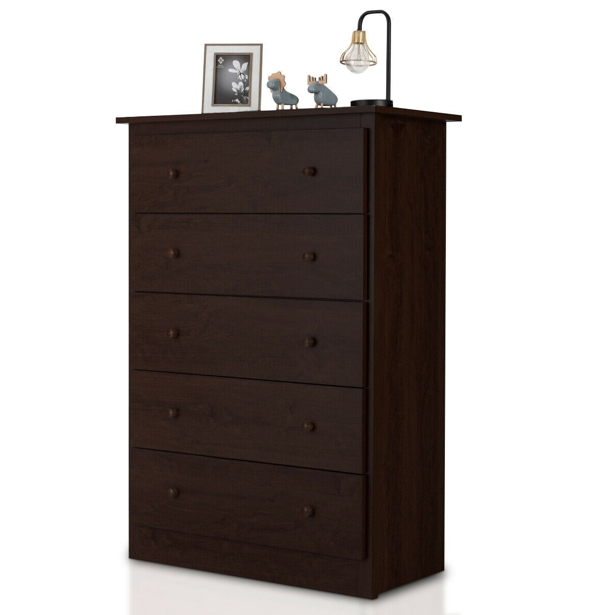 5-Drawer Dresser - Dark Brown (min order qty 2)-Dressers & Chests-DECOROLALA
