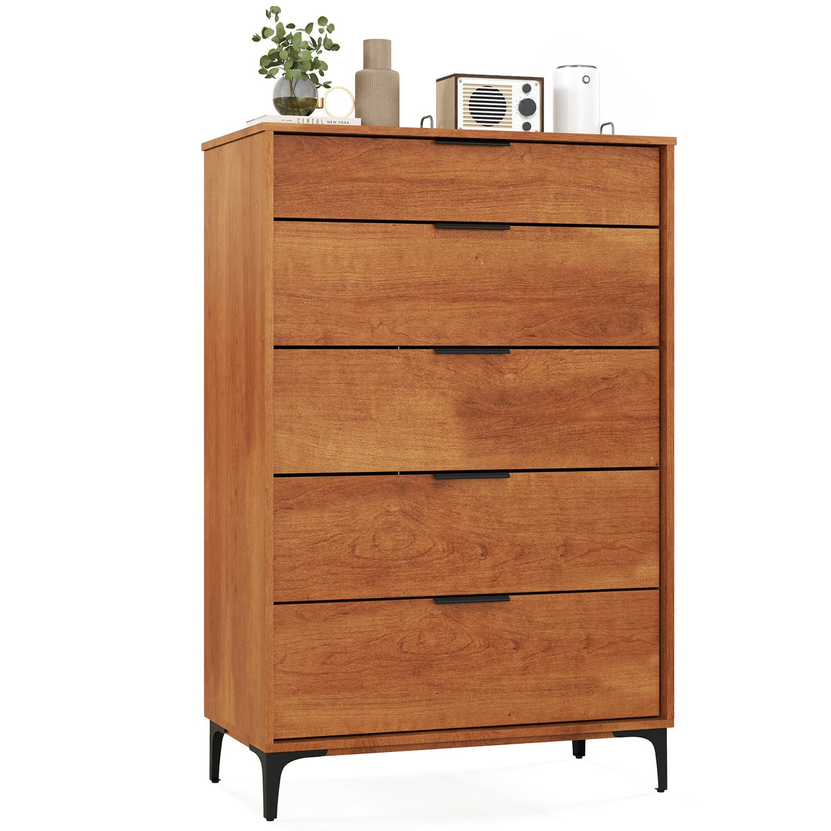 5-Drawer Dresser - Cherry (min order qty 2)-Dressers & Chests-DECOROLALA