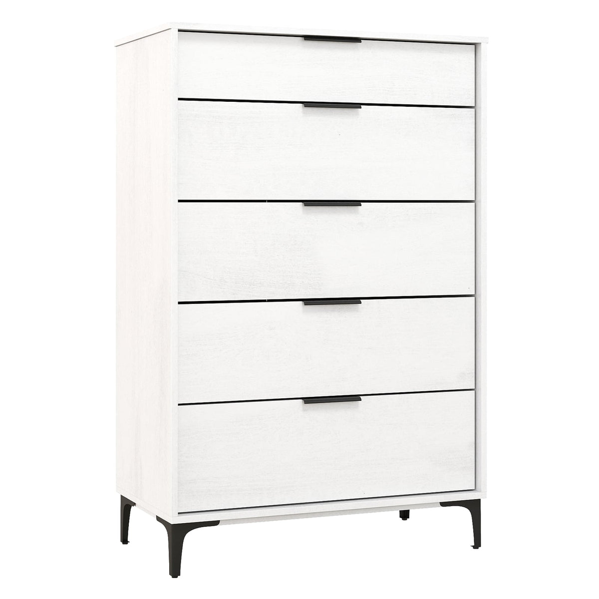 5-Drawer Dresser with Interlock System for Bedroom Living Room-White-Dressers & Chests-DECOROLALA