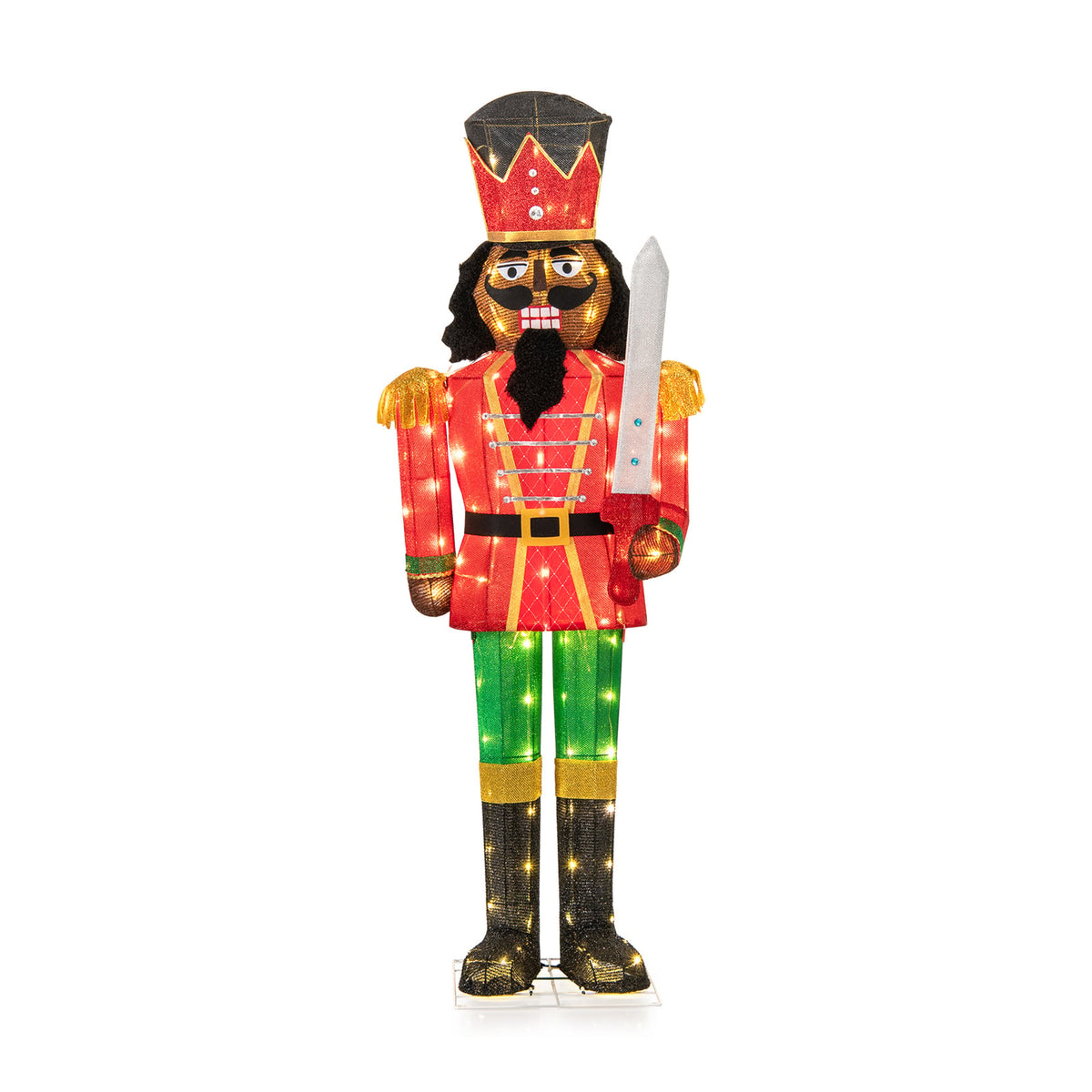 5 FT Giant Nutcracker with Glitter Sword for Outdoor-Christmas Inflatables-DECOROLALA