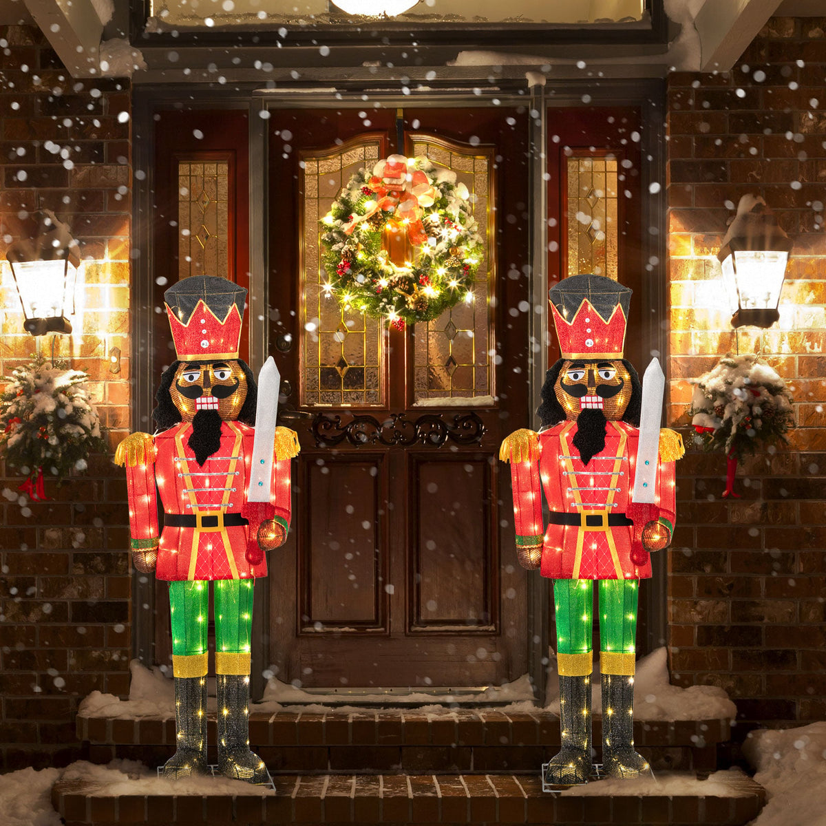 5 FT Giant Nutcracker with Glitter Sword for Outdoor-Christmas Inflatables-DECOROLALA