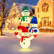 5 FT Stacked Snowman Lighted Christmas Decoration with 110 LED Lights-Christmas Decorations & Accessories-DECOROLALA